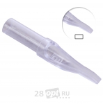 Уцененный товар Тату-наконечник Flat Professional Tip 17, Clear, коробка 50 шт.